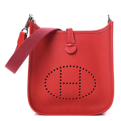 Hermes Taurillon Clemence Evelyne TPM Rouge Casaque 1 of 8