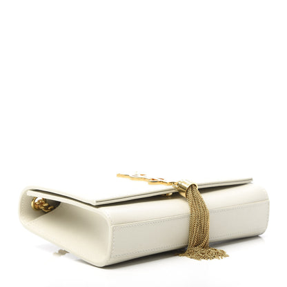 Saint Laurent Grain De Poudre Small Classic Monogram Kate Tassel Satchel Crema Soft 4 of 11