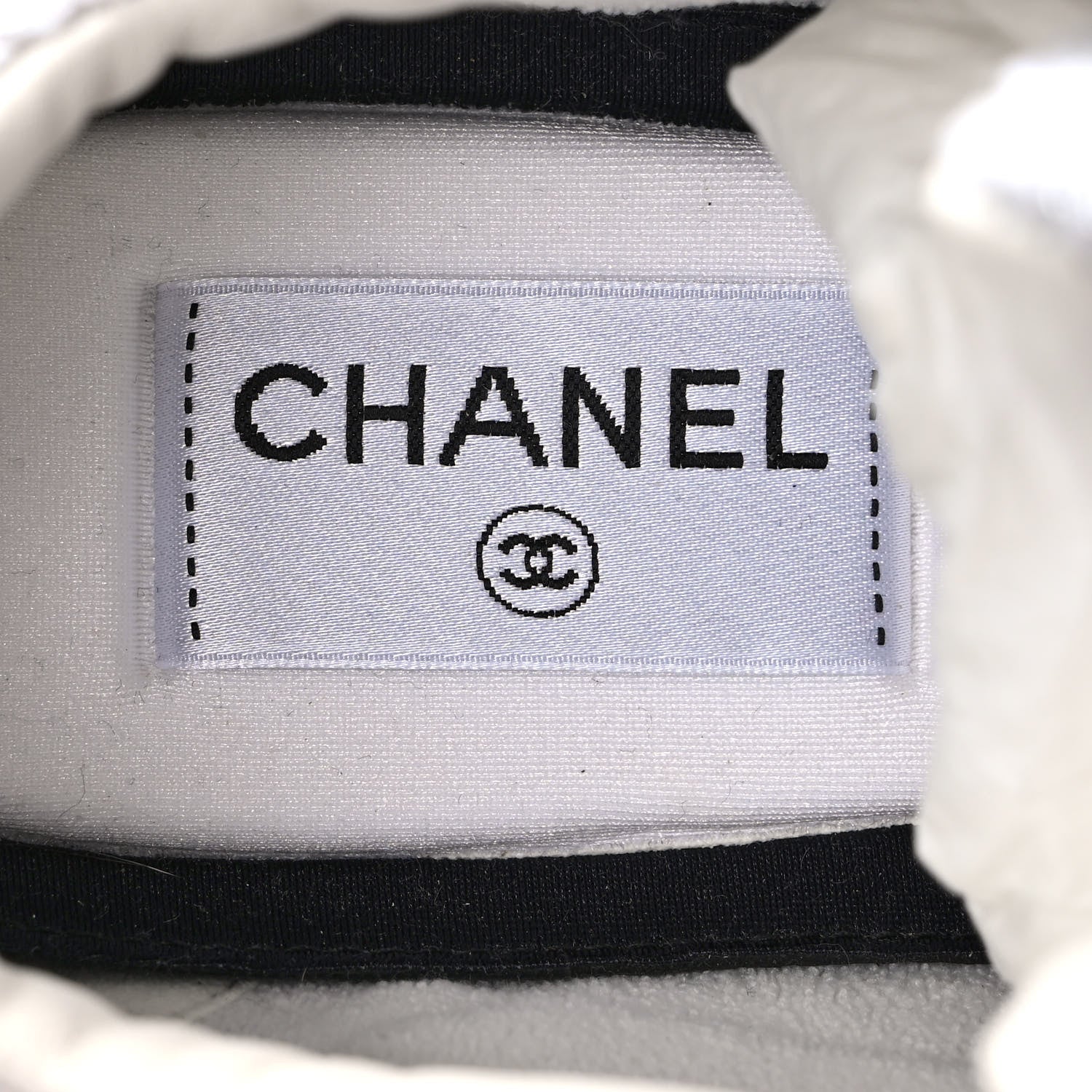 Chanel Painted Iridescent Cotton Tweed Suede Calfskin Womens CC Sneakers 39 White Silver Multicolor 7 of 9