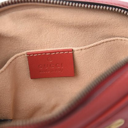 Gucci Calfskin Matelasse GG Marmont Belt Bag 75 30 Hibiscus Red 5 of 9