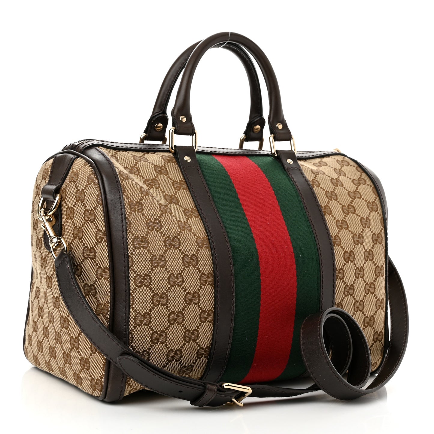 Monogram Vintage Web Medium Boston Dark Brown