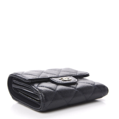 Chanel Caviar Quilted Compact Flap Wallet Navy 4 of 10