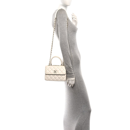 Chanel Lambskin Crystal Quilted Mini Trendy CC Dual Handle Flap Bag White 2 of 10