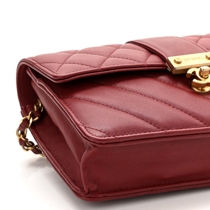 Chanel Calfskin Quilted Chevron In The City Bag Wallet on Chain WOC Red 10 of 11