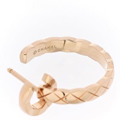 Chanel 18K Beige Gold Medium Coco Crush Hoop Earrings 4 of 5