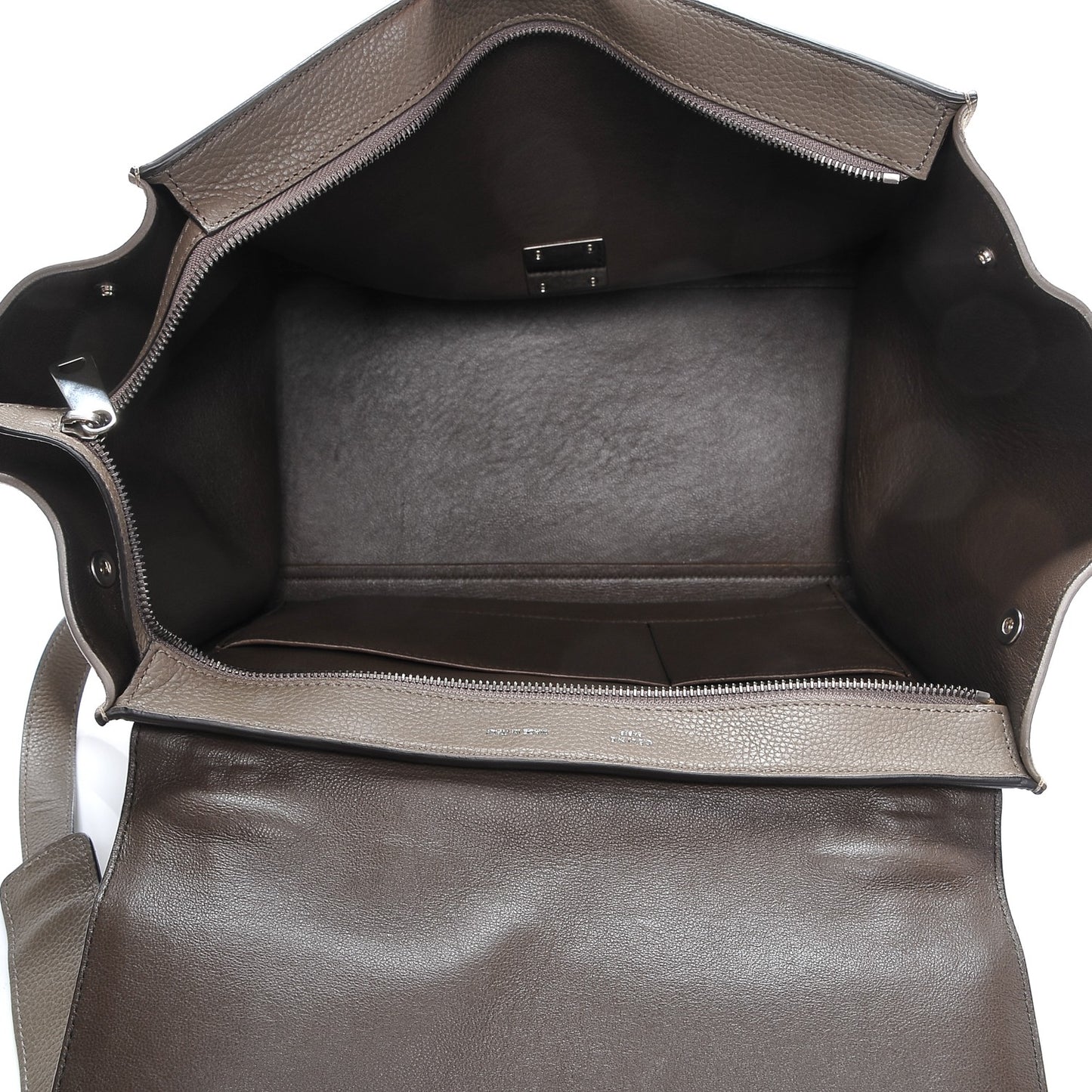 Drummed Calfskin Suede Medium Trapeze Souris