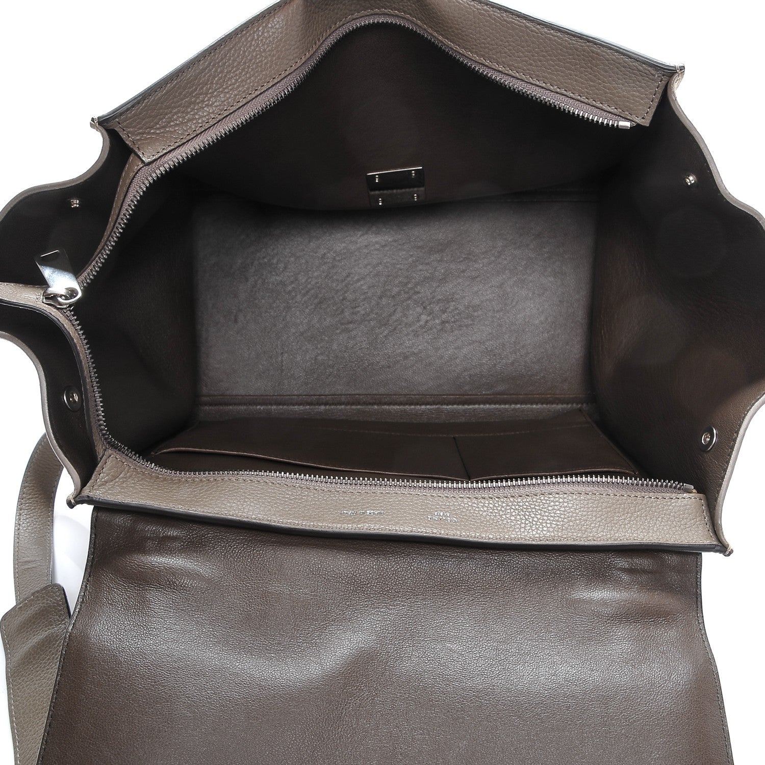 Celine Drummed Calfskin Suede Medium Trapeze Souris 5 of 6