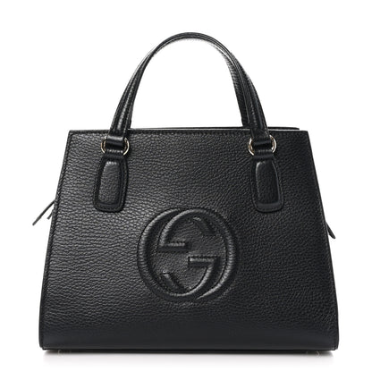 Gucci Pebbled Calfskin Medium Soho Top Handle Satchel Black 1 of 10