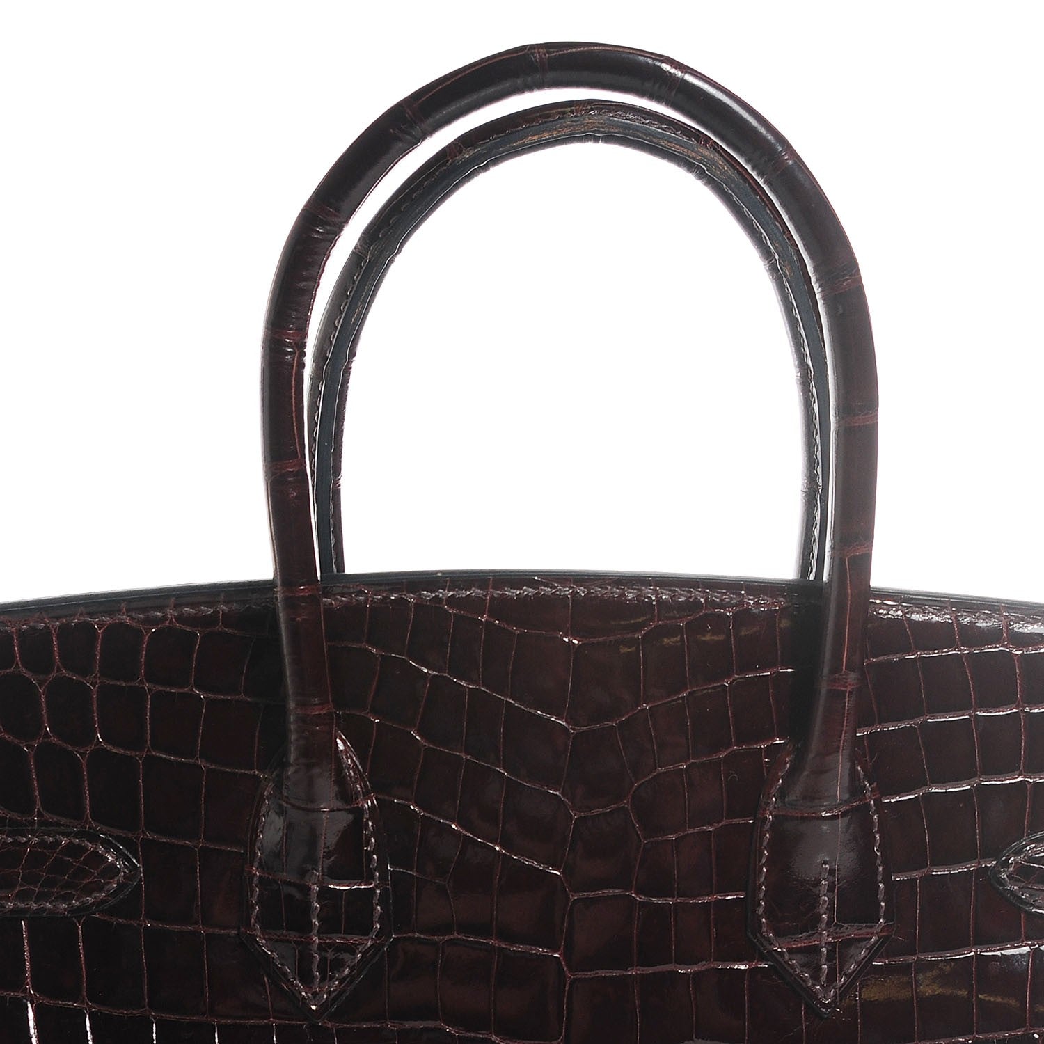 Hermes Shiny Niloticus Crocodile Birkin 30 Chocolate 17 of 25