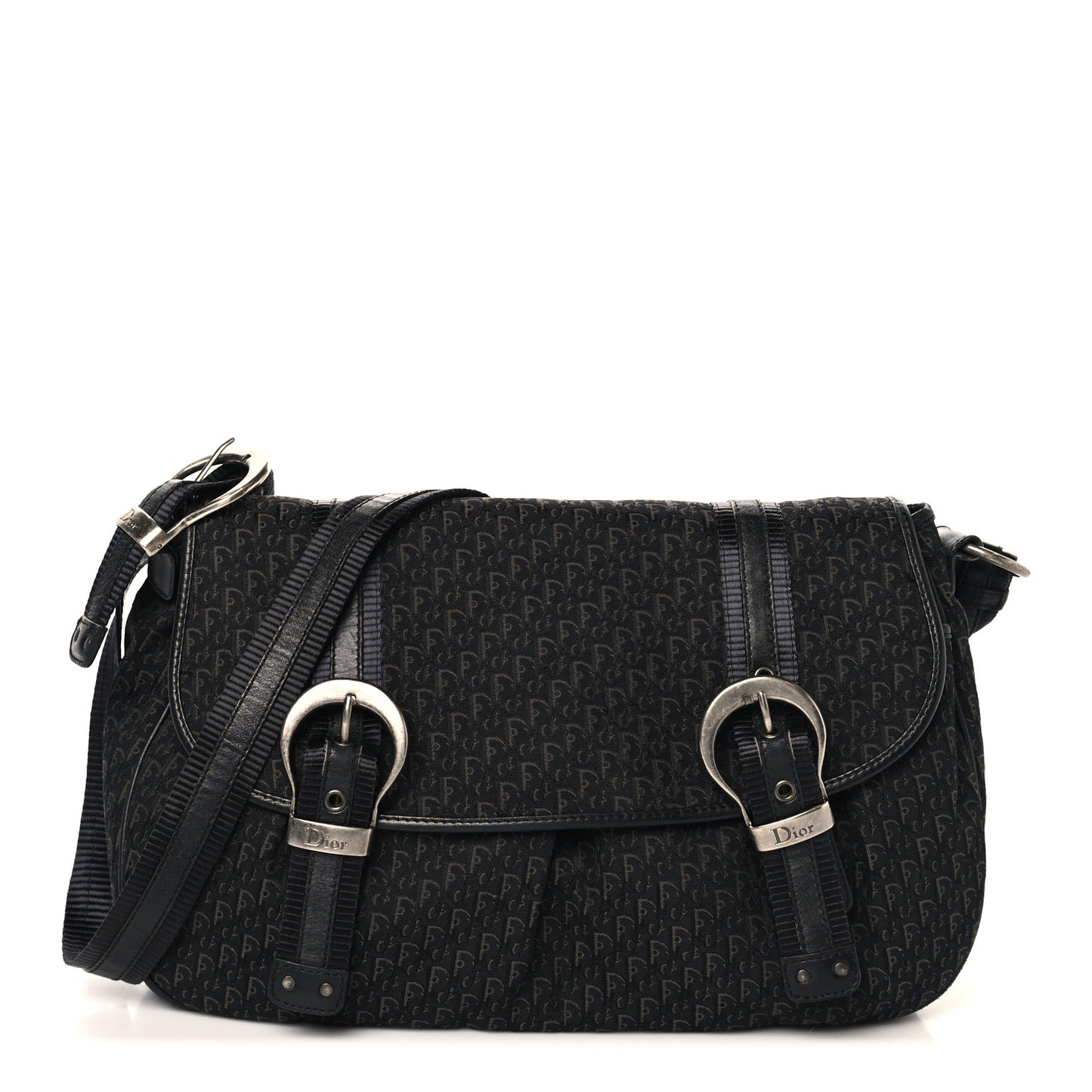 Canvas Diorissimo Buckle Messenger Black