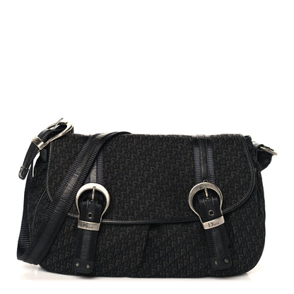 Christian Dior Canvas Diorissimo Buckle Messenger Black 1 of 13
