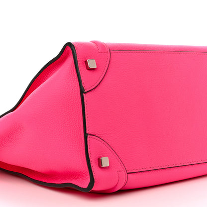 Celine Drummed Calfskin Mini Luggage Fluo Pink 8 of 11