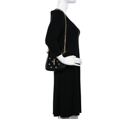 Gucci Lizard Sequin GG Monogram Mini Jackie 1961 Hobo Black White 2 of 12