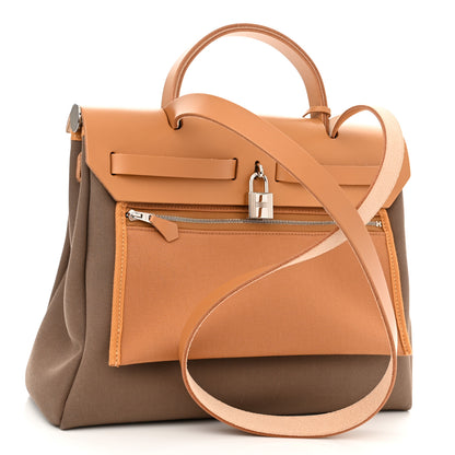 Hermes Military Toile Vache Hunter Herbag Zip Retourne 31 PM Etoupe Dune 4 of 12