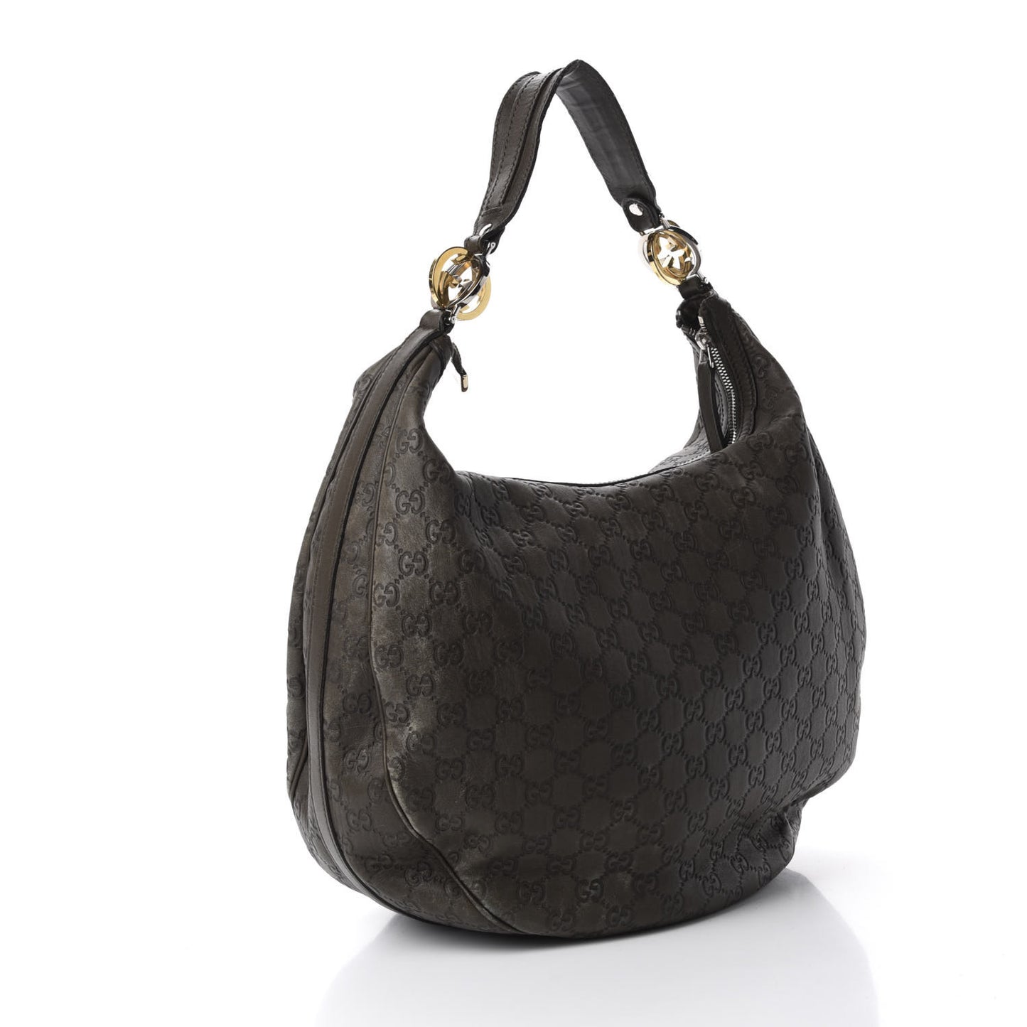 Guccissima Large GG Twins Hobo Olive Green