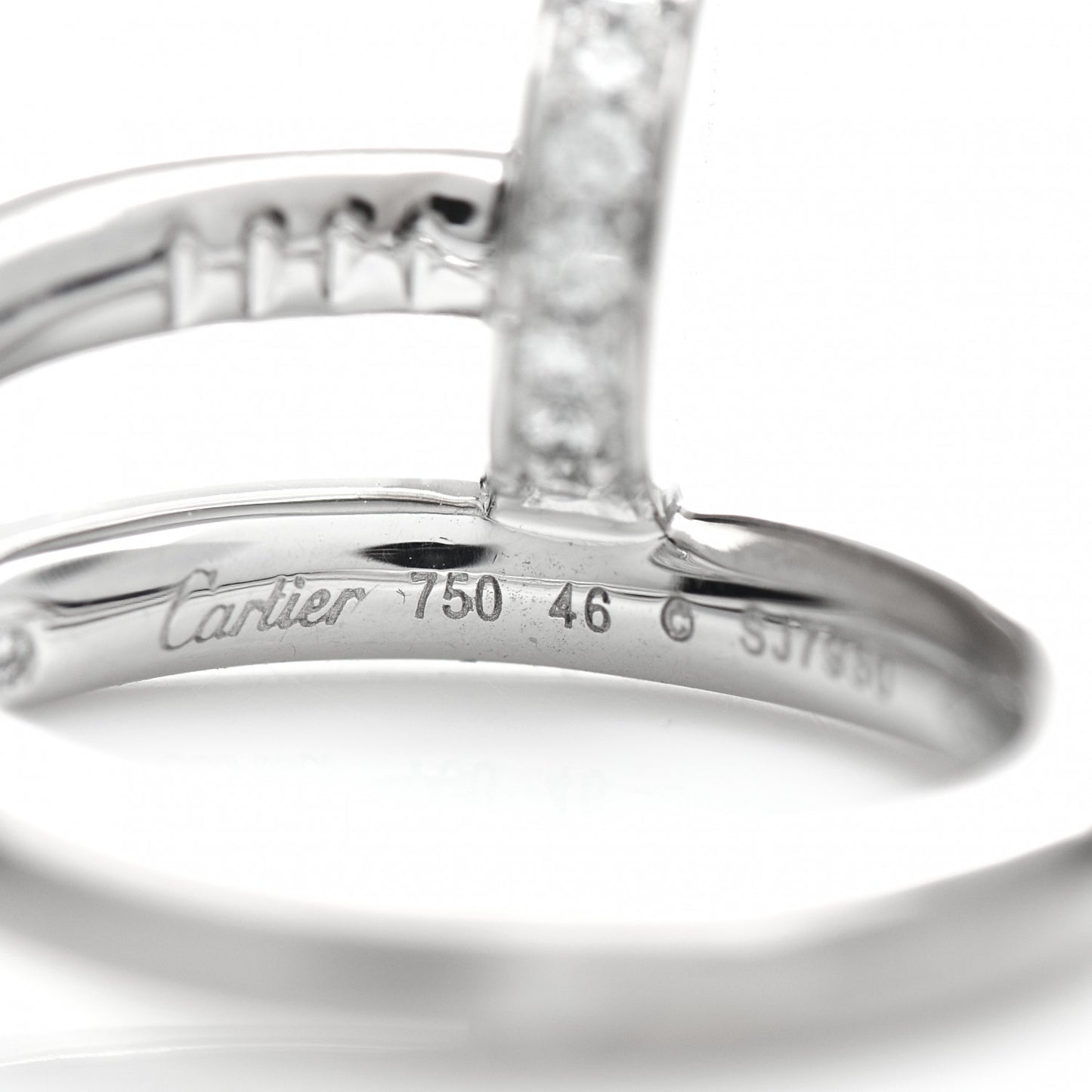 18K White Gold Diamond Juste Un Clou Ring 46 3.75