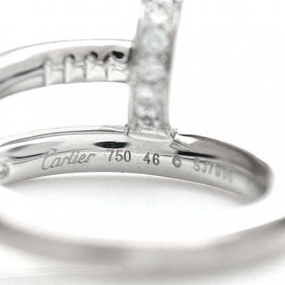 Cartier 18K White Gold Diamond Juste Un Clou Ring 46 3.75 4 of 4