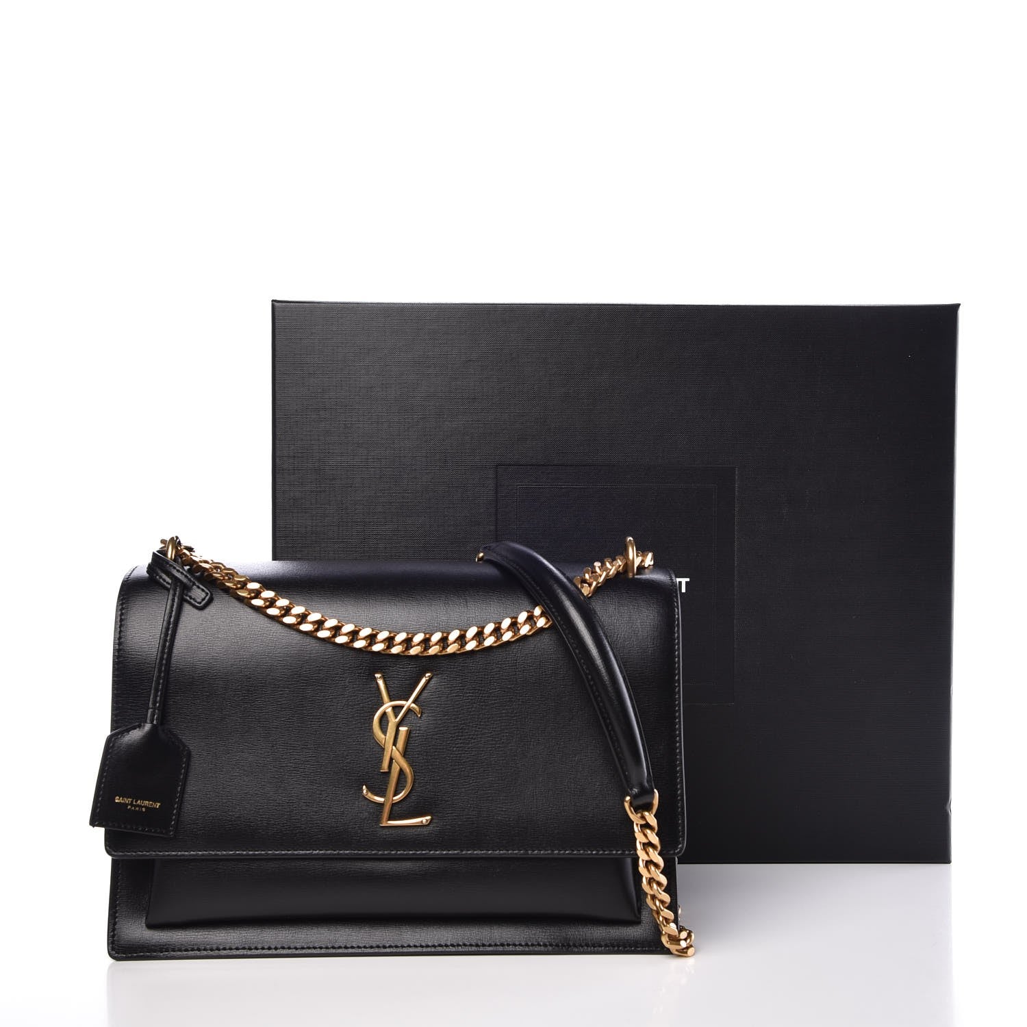 Saint Laurent Calfskin Large Monogram Sunset Black 7 of 7