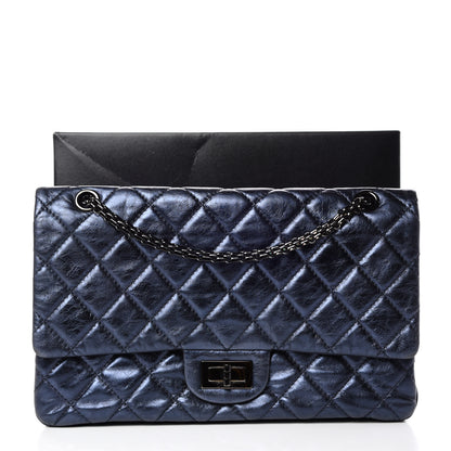 Chanel Metallic Aged Calfskin Quilted 2.55 Reissue 227 Flap Blue 13 of 13