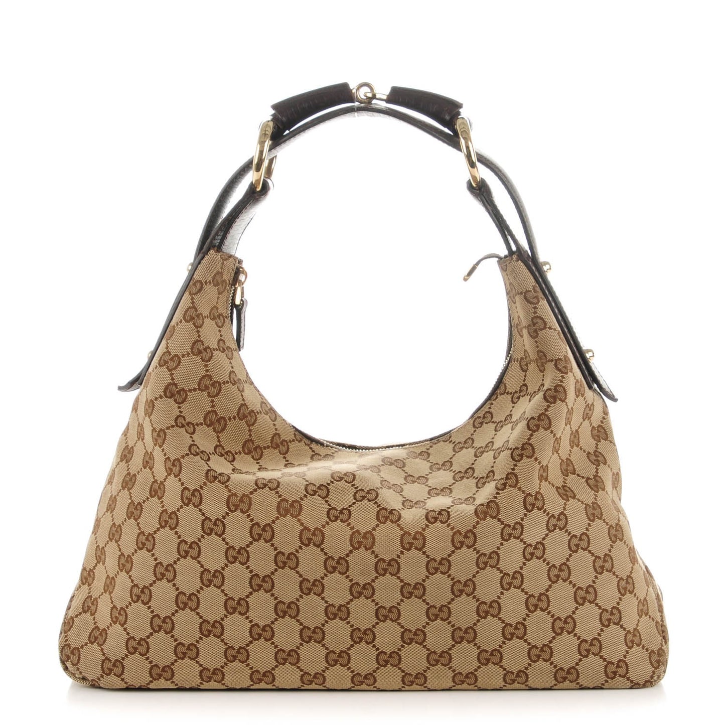 Monogram Medium Horsebit Chain Hobo Dark Brown
