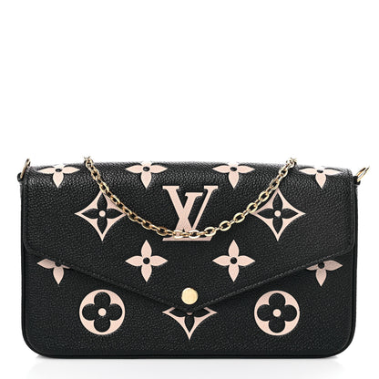 Louis Vuitton Empreinte Monogram Giant Felicie Pochette Black Beige 2 of 11