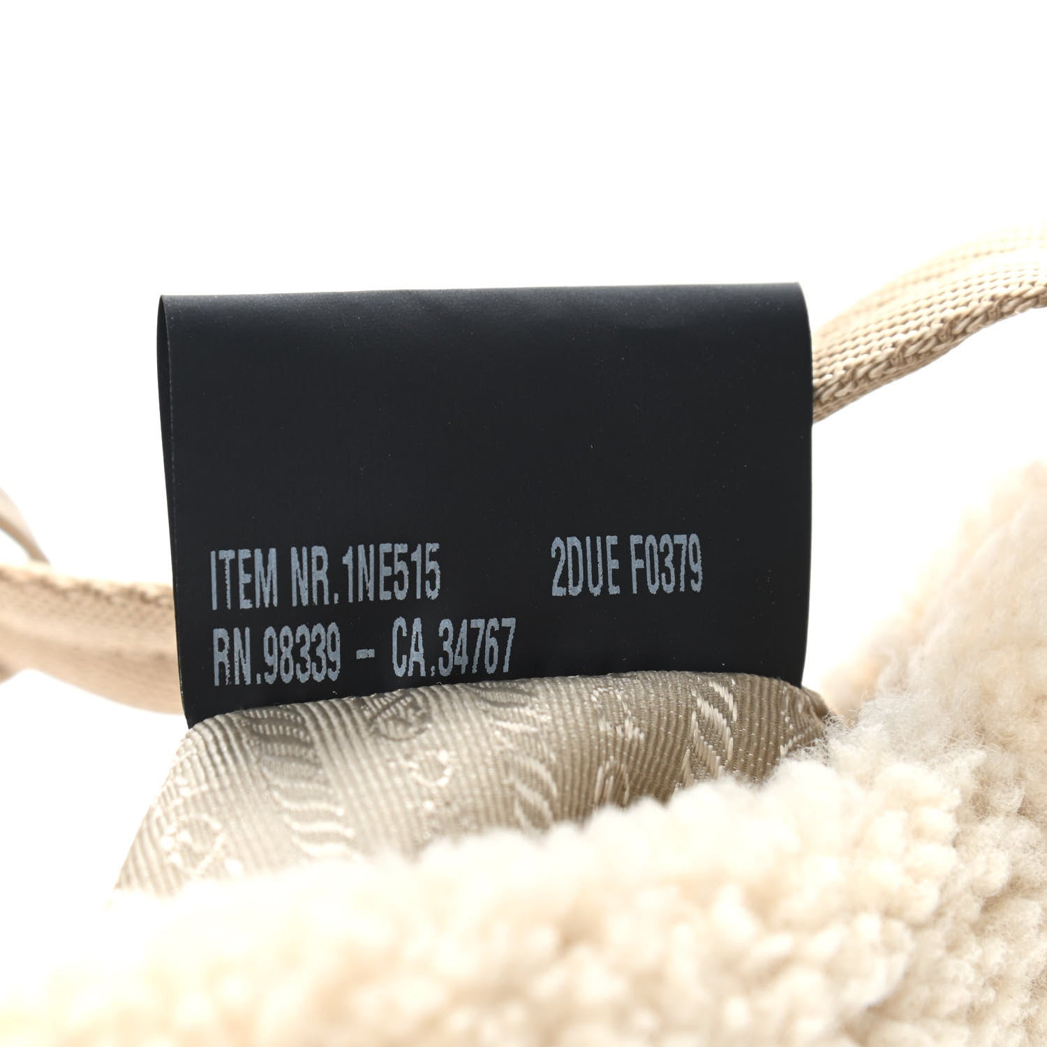 Prada Shearling Mini Re-Edition 2000 Bag Ecru 8 of 10