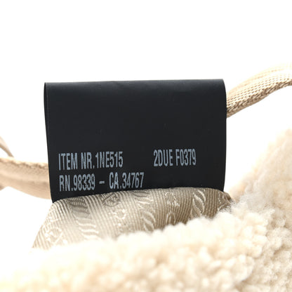 Prada Shearling Mini Re-Edition 2000 Bag Ecru 8 of 10