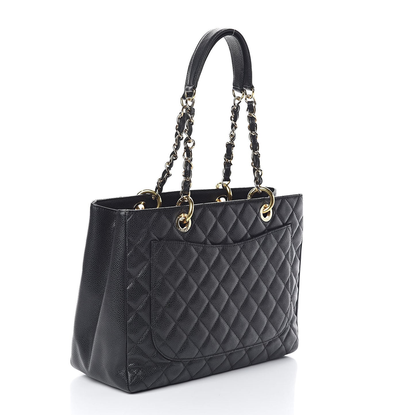 Caviar Quilted Grand Shopping Tote GST Black