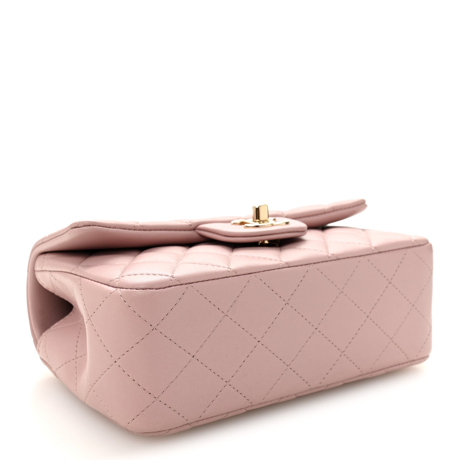 Chanel Lambskin Quilted Mini Top Handle Rectangular Flap Light Pink 4 of 10