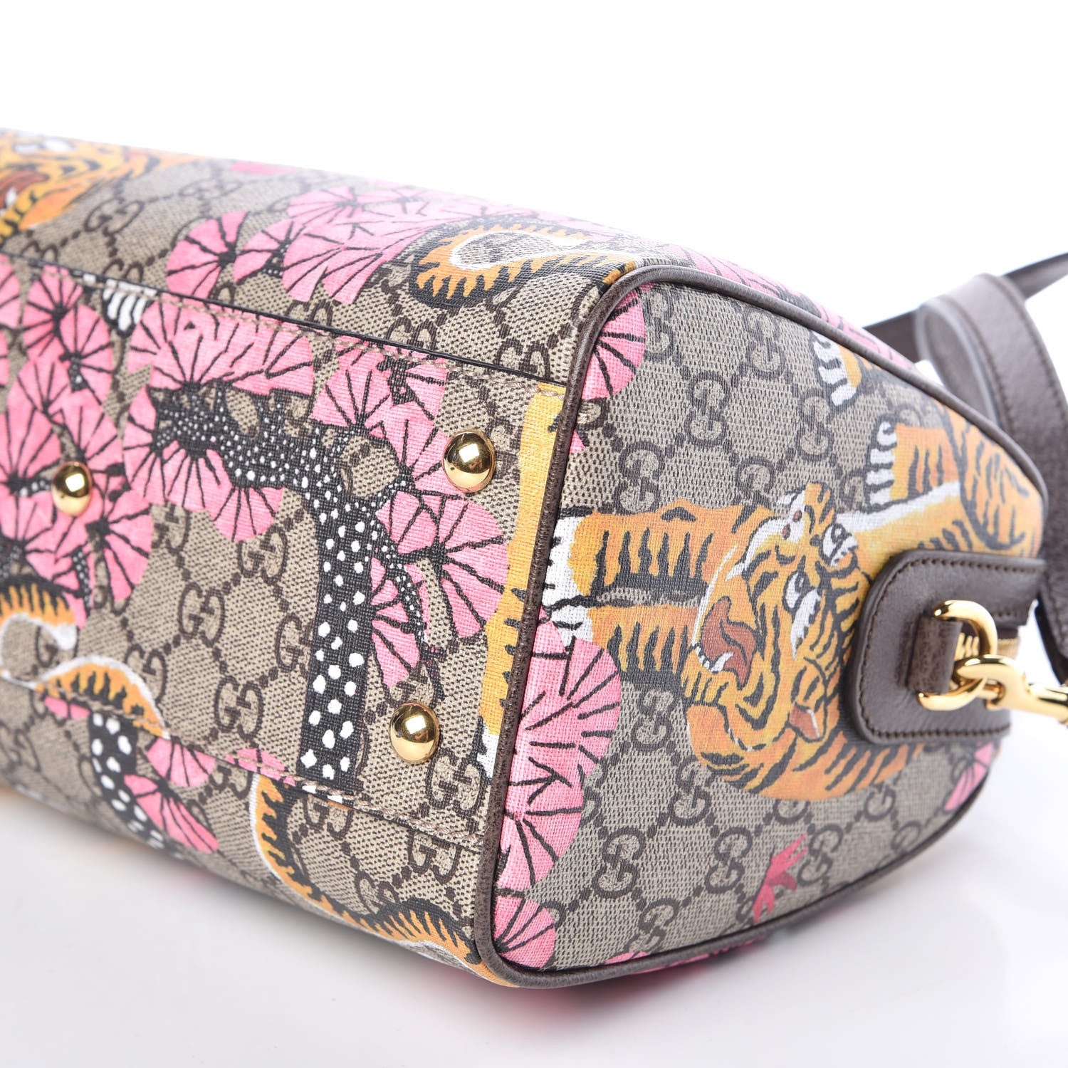 Gucci GG Supreme Monogram Bengal Small Boston Beige Pink 10 of 10