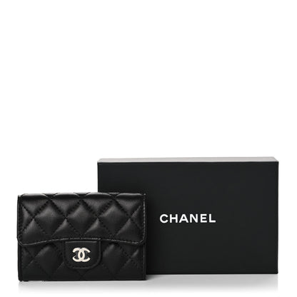 Chanel Lambskin Quilted Flap Card Holder Wallet Black 12 of 12
