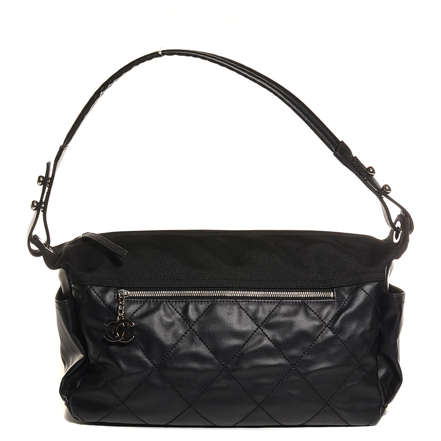 Coated Canvas Paris Biarritz Hobo Black