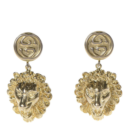 Gucci Interlocking GG Lionhead Earrings Gold 1 of 4