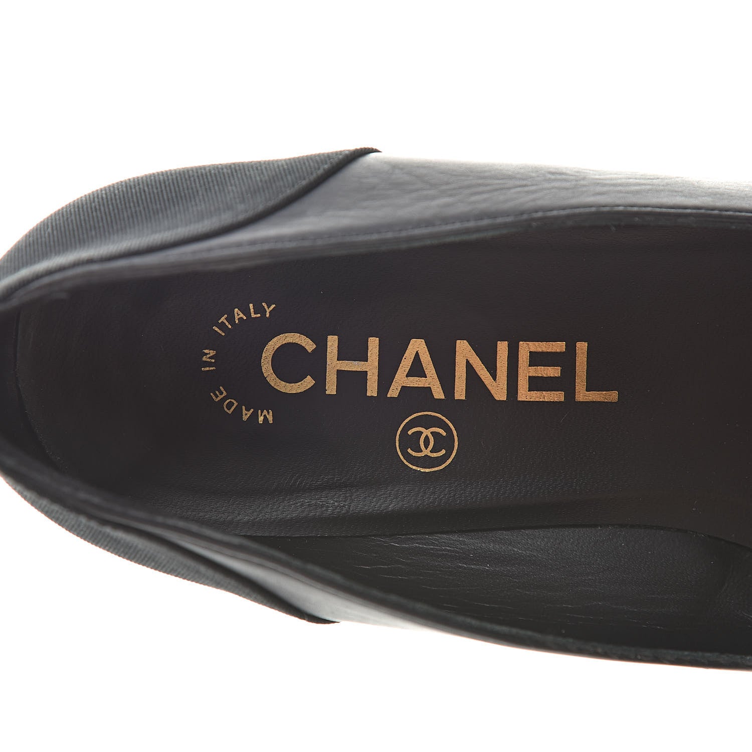 Chanel Lambskin Patent Cap Toe Low Heel Chain Pumps 36 Black 8 of 15