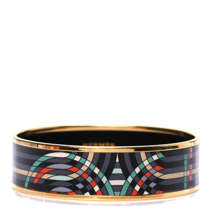 Hermes Enamel Printed Wide Spirographie Bracelet 70 1 of 5