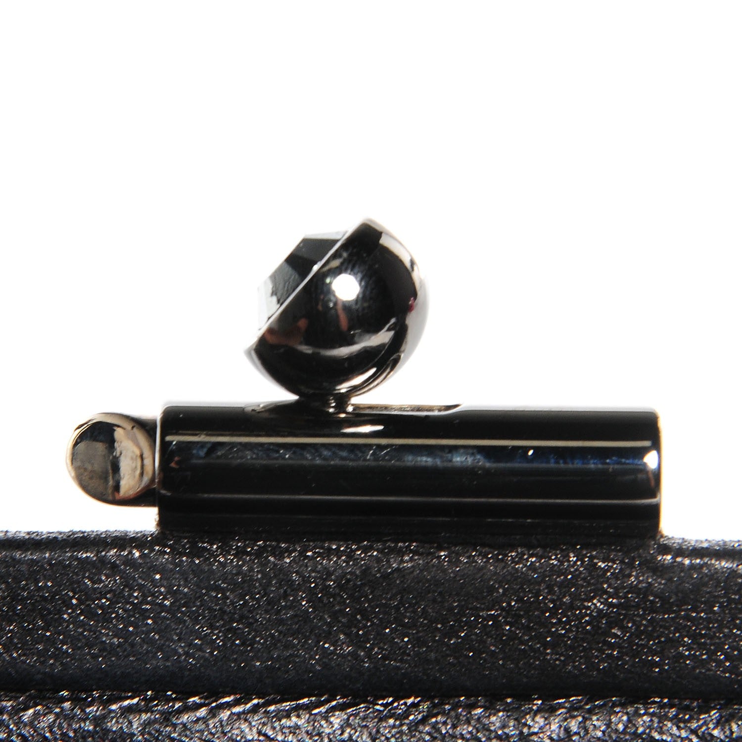 Chanel Crinkled Metallic Lambskin Clutch Dark Silver 7 of 9