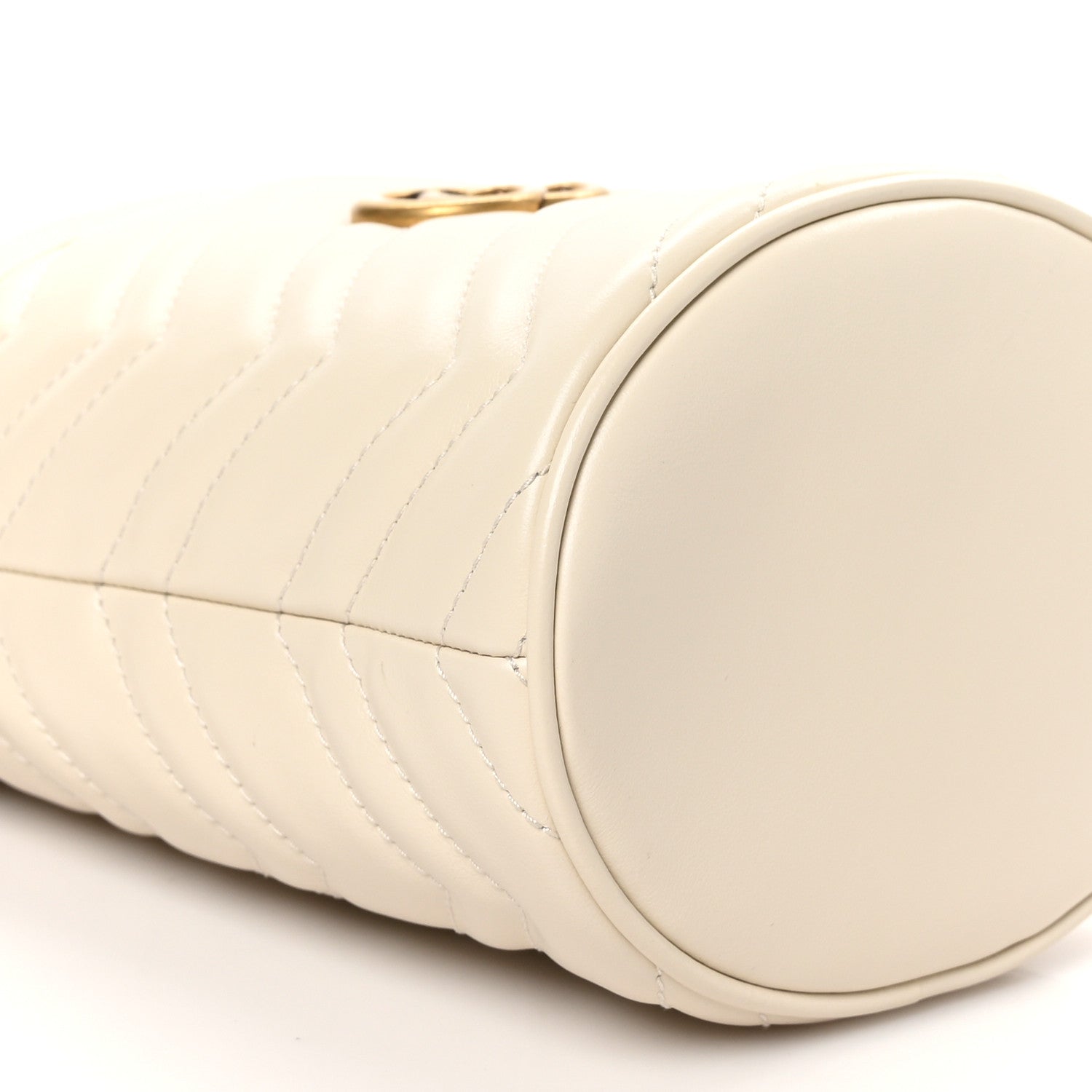Gucci Calfskin Matelasse Mini GG Marmont 2.0 Bucket Bag White 9 of 11