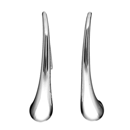 Tiffany Sterling Silver Elsa Peretti Teardrop Hoop Earrings 1 of 4