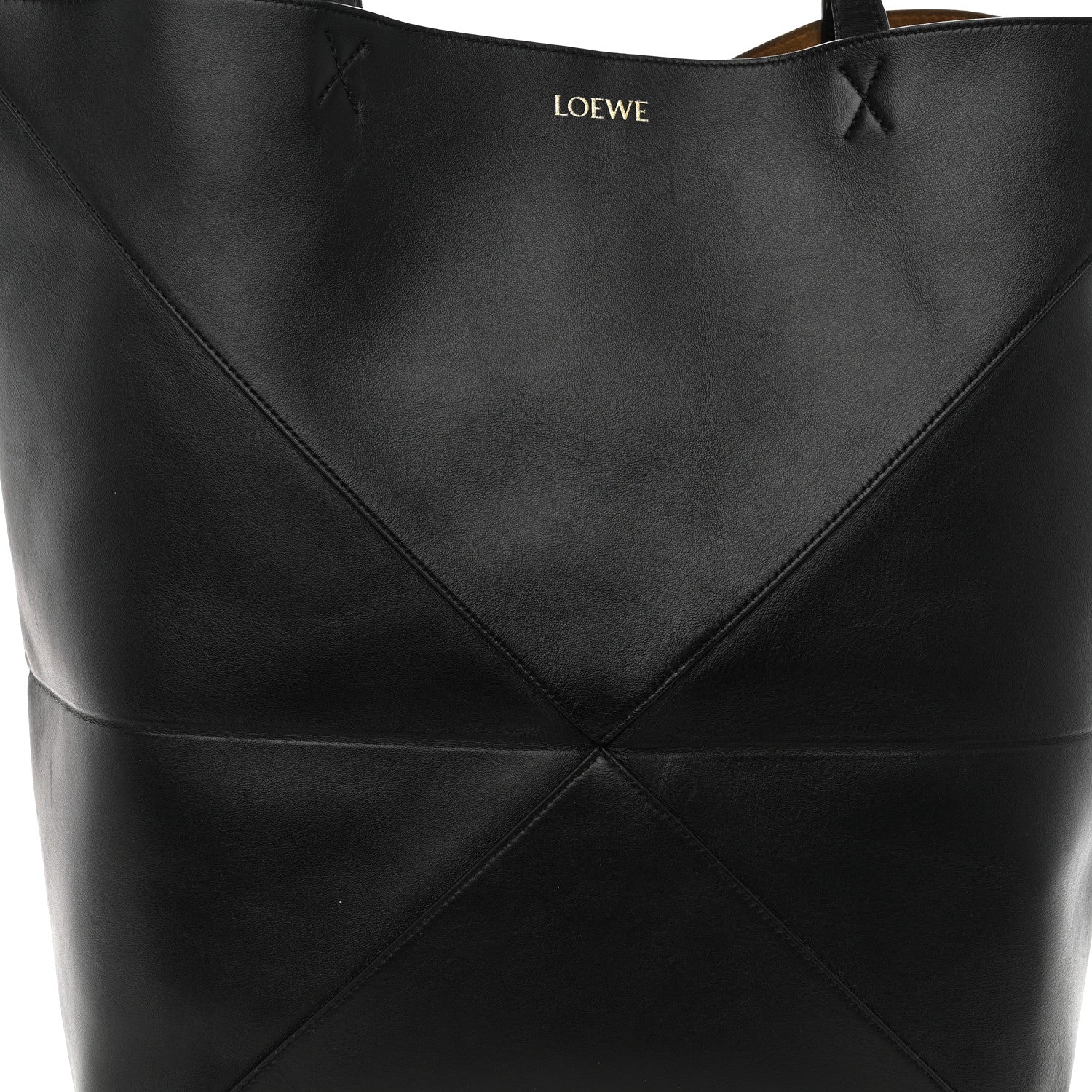 Loewe Shiny Calfskin Large Puzzle Fold Tote Black 8 of 15