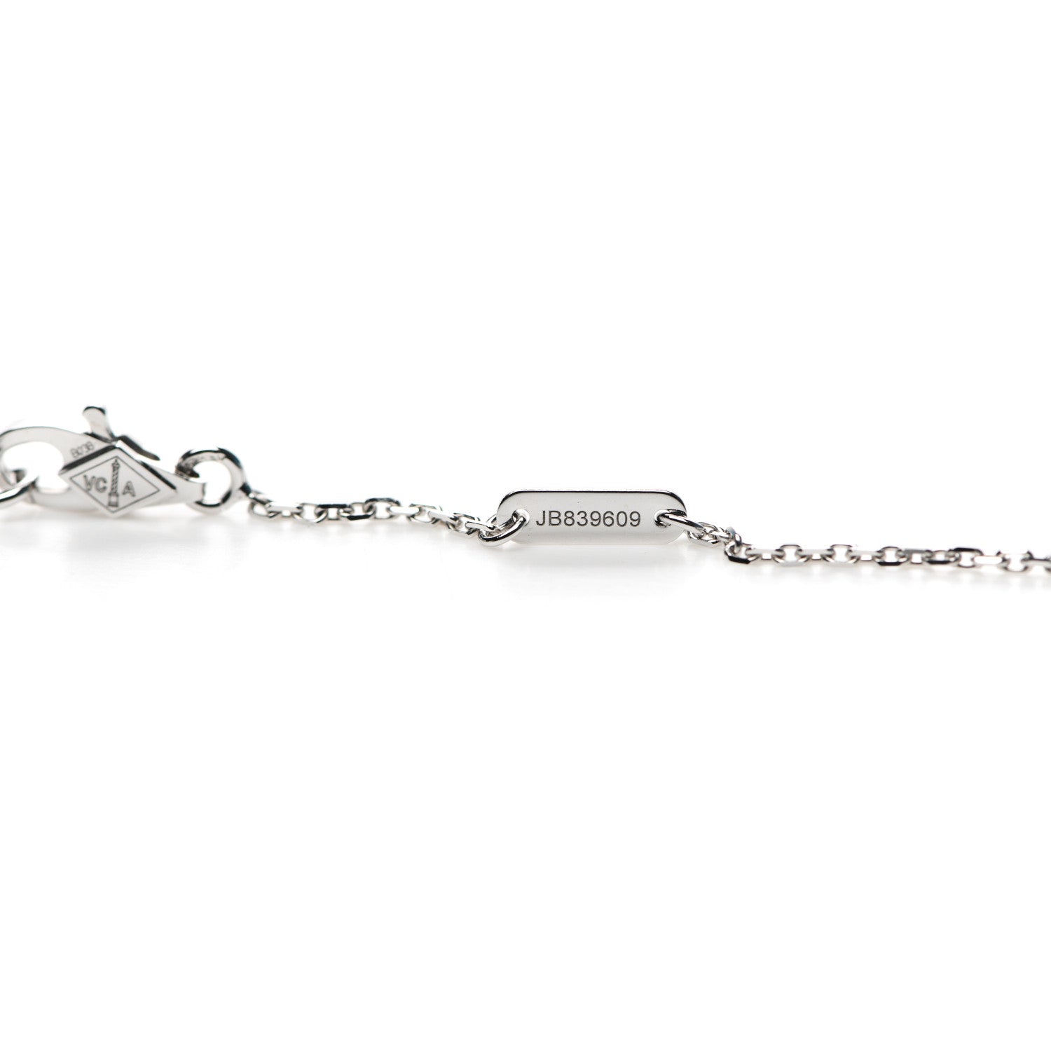 Van Cleef & Arpels 18K White Gold Diamond Sweet Alhambra Pendant Necklace 5 of 6