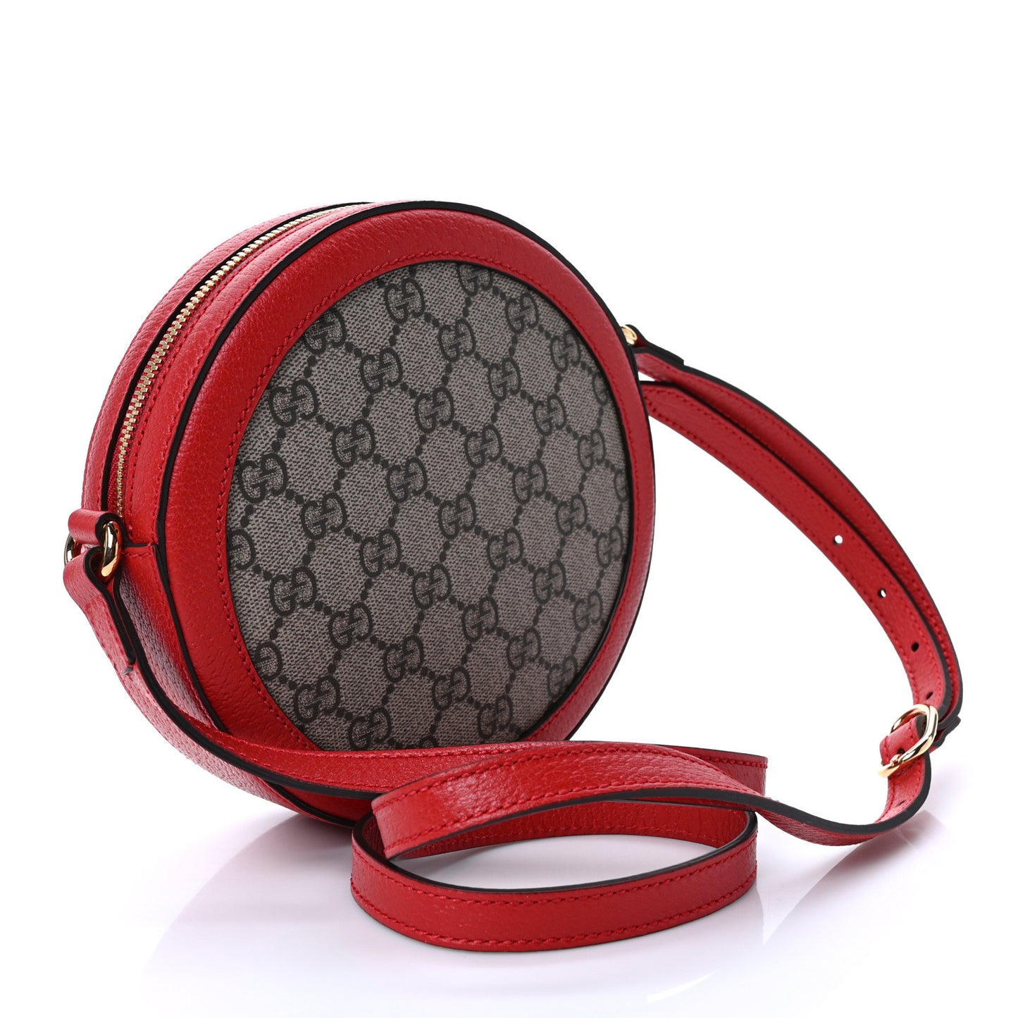 GG Supreme Monogram Apple Mini Ophidia Round Lobster Red