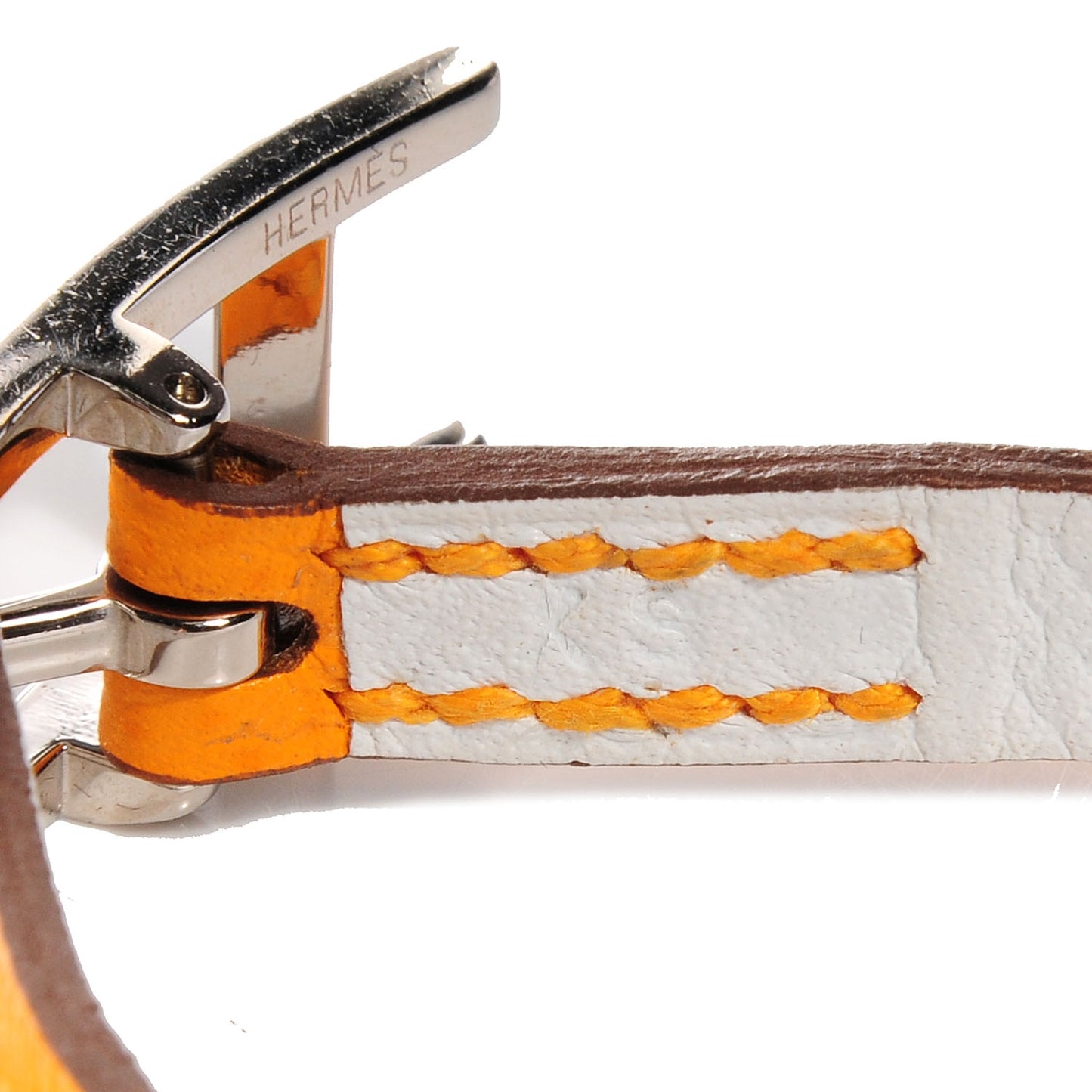 Epsom Reversible Behapi Simple Tour Bracelet Mango Blanc XS
