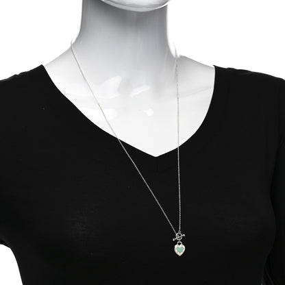 Tiffany Sterling Silver Enamel Return to Tiffany Love Heart Necklace Blue 2 of 4