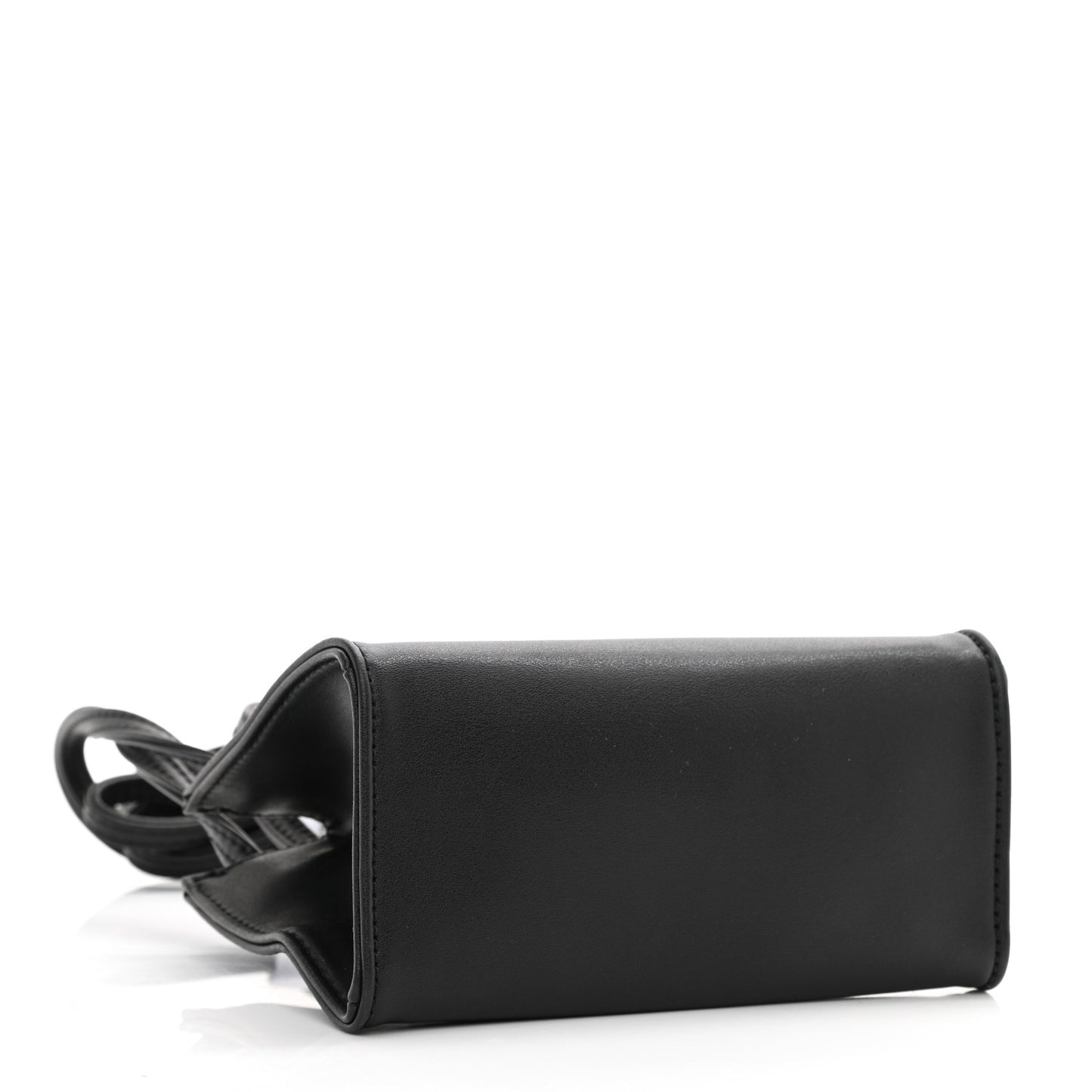 Vegan Leather Small Shopping Bag Black
