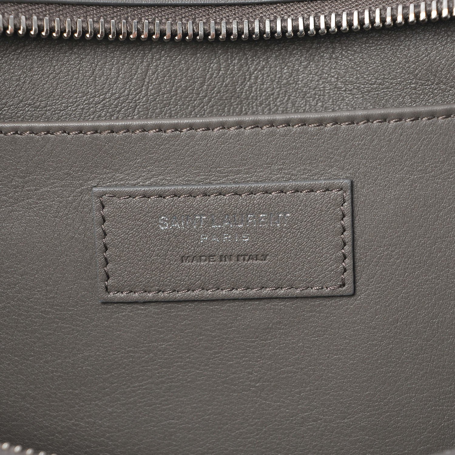 Saint Laurent Calfskin Crocodile Embossed Baby Monogram Downtown Cabas Earth 6 of 6