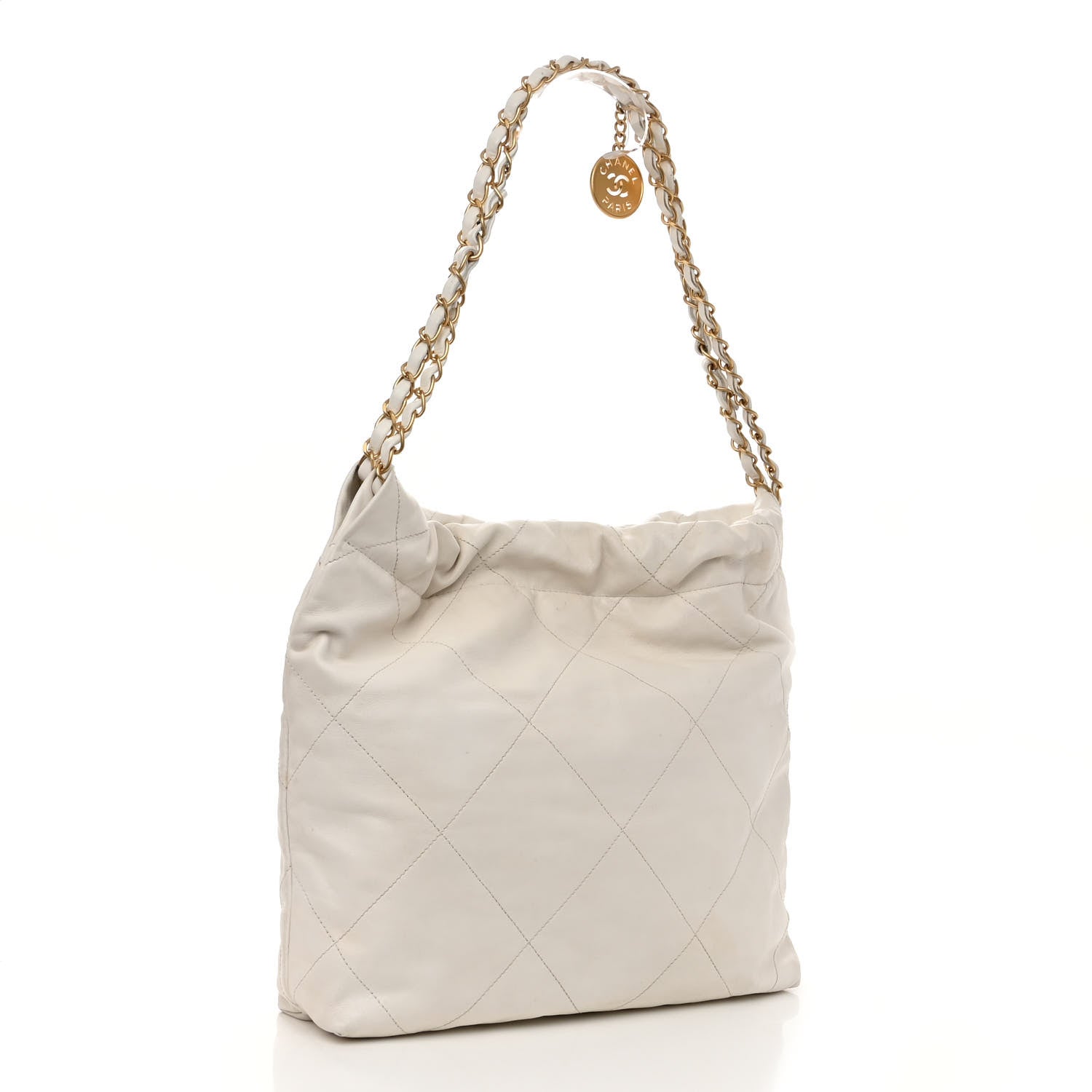 Chanel Shiny Calfskin Quilted Small Chanel 22 White 4 of 11