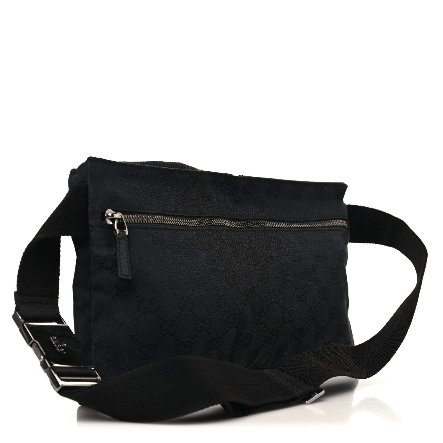 Gucci GG Monogram Double Pocket Belt Bag Black 2 of 9