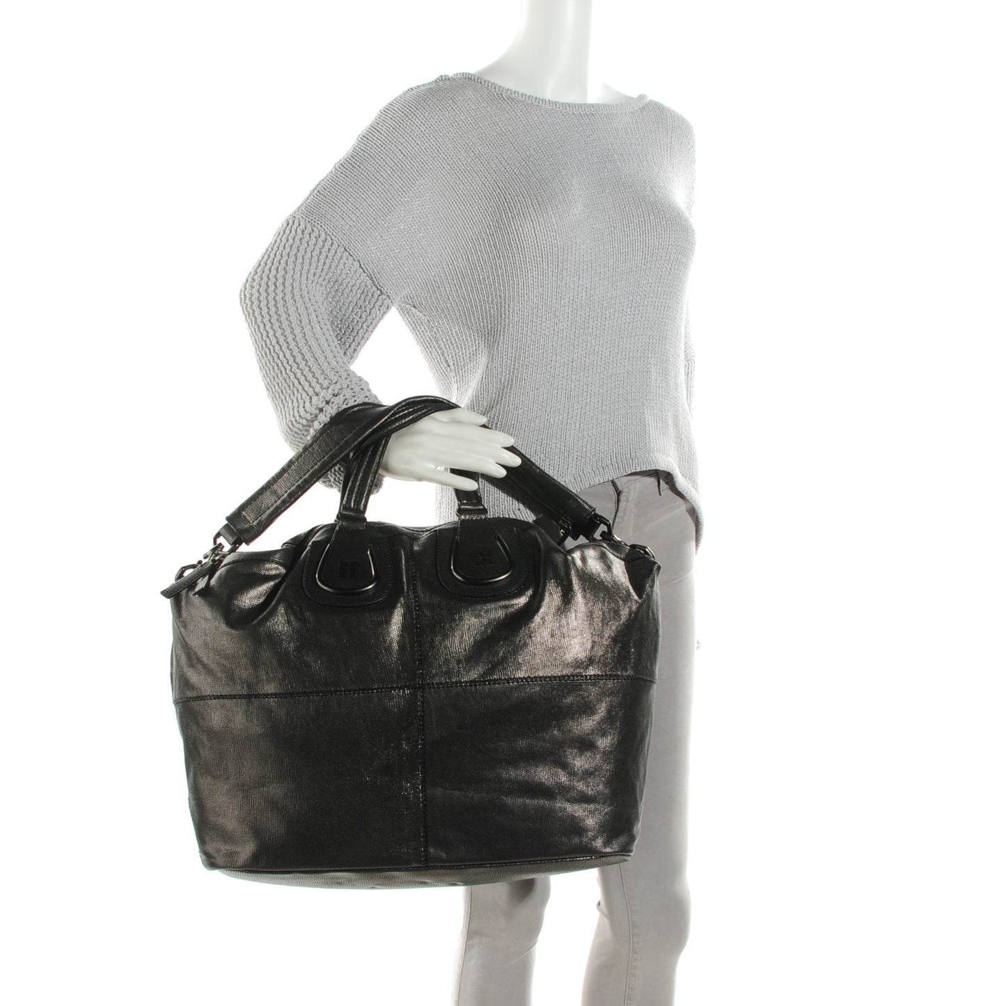 Metallic Lizard Effect Maxi Nightingale Shopper Tote Bronze