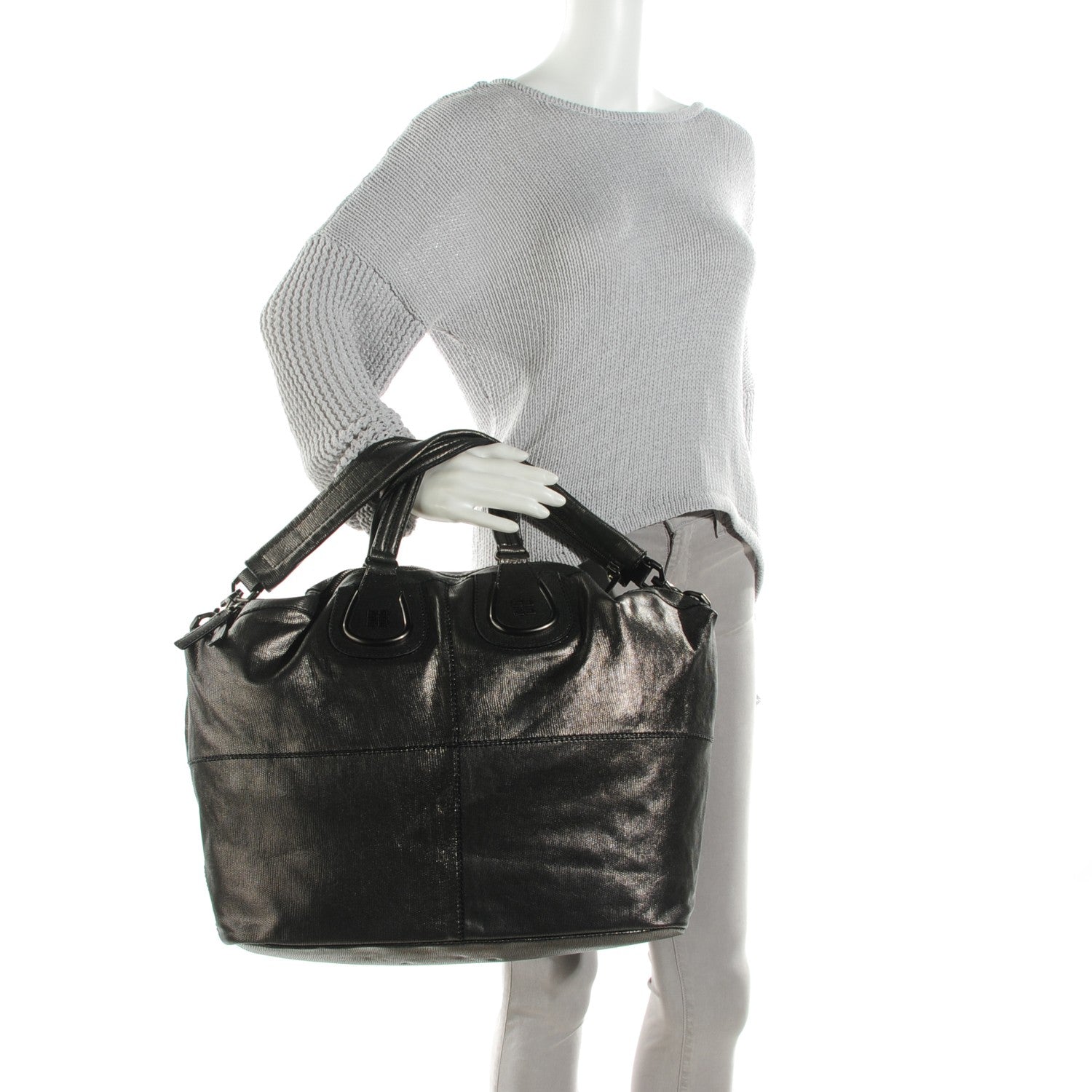 Givenchy Metallic Lizard Effect Maxi Nightingale Shopper Tote Bronze 2 of 9