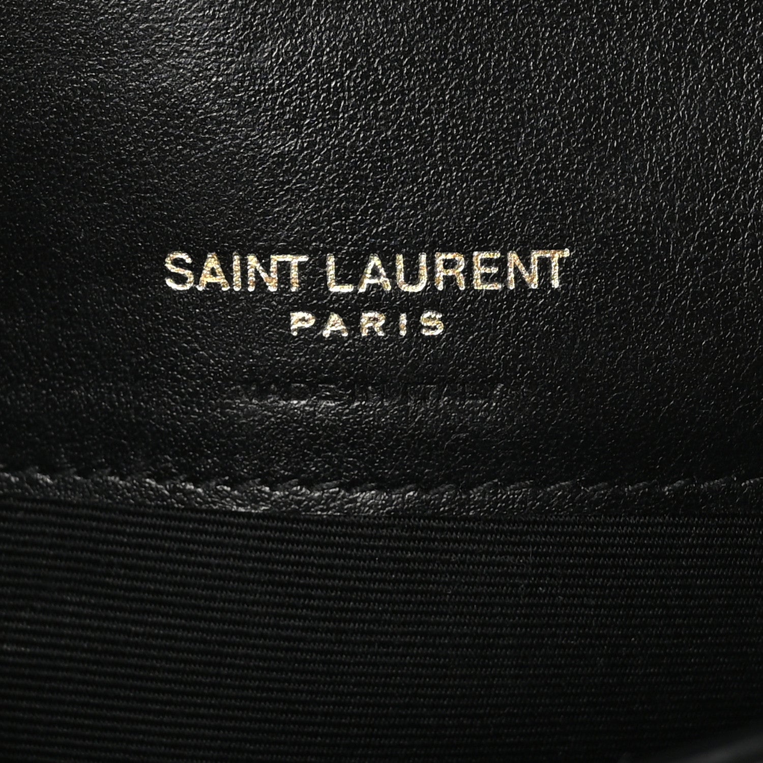 Saint Laurent Calfskin Crocodile Embossed Monogram Phone Holder Crossbody Black 6 of 11